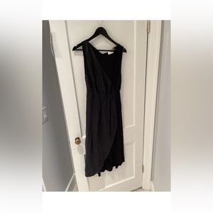 Alice and Olivia silk and leather tulip bottom dress size medium with slit